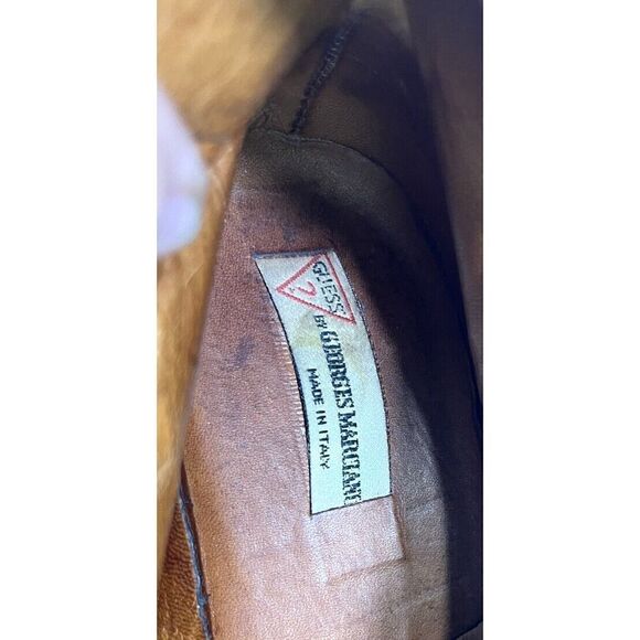 Vtg Guess by Georges Mariano Animal Print Pony Hair Suede Boots Sz 8 - Picture 8 of 12